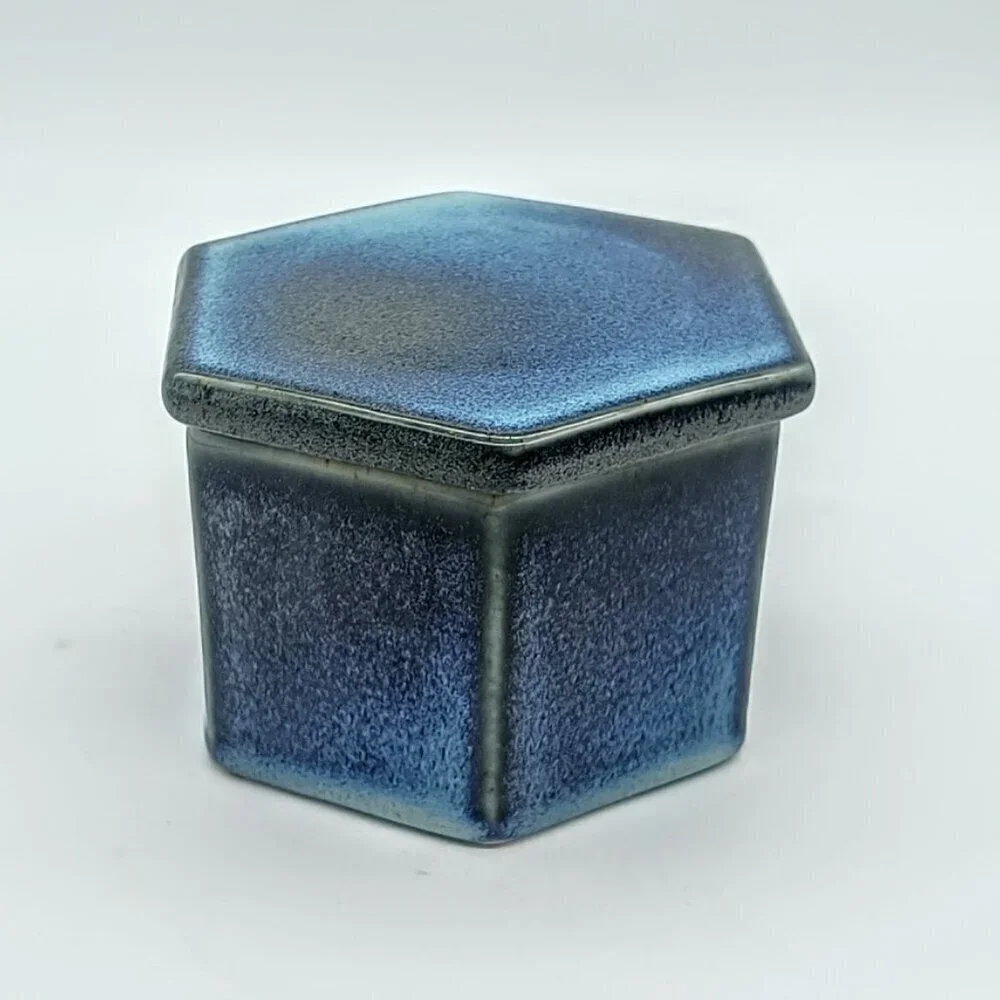 The Lunga Collection Blue Ceramic French Butter Crock